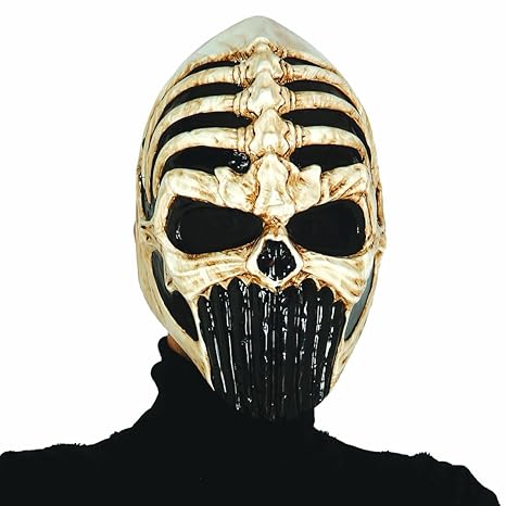 NET TOYS Skelettmaske Krieger Gruselige Alienmaske Schädelmaske Alien Kriegermaske Halloween Horrormaske Totenkopf Gruselmask