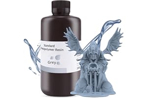 DEEPLEE ELEGOO 3D Printer Resin, 405nm Fast UV Curing Standard Photopolymer Resin, High Precision, Non Toxic 3D Resin for Saturn 4/Saturn 3/Mars 5/Mars 4, LCD/MSLA/DLP 3D Printing, Grey 1000G