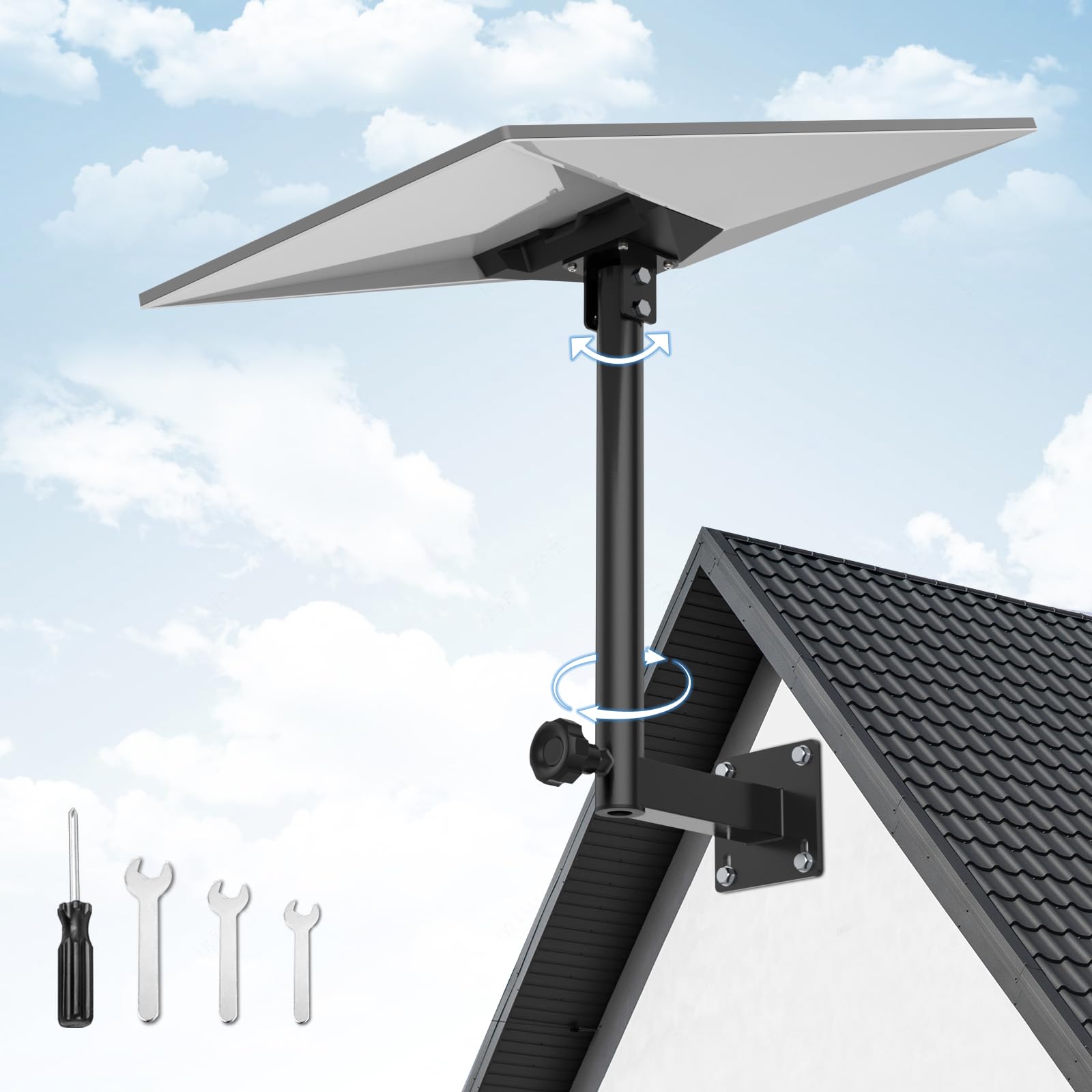 Photo 1 of Adjustable Starlink Gen 3 Mount, 360° Rotatable Starlink Pole Mounting Kit Compatible with V3 Starlink Standard Dish, Starlink Short Wall Mount