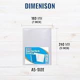 1ABOVE 6 Pack Clear A5 Exercise Book Covers 150µm 60mm Flap 9x7 inch view 2