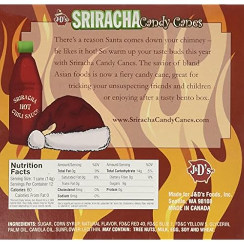 J&D's Foods Sriracha Candy Cane, 6 Ounces Grocery & Gourmet Food, Sauces, Gravies & Marinades, Hot Sauce