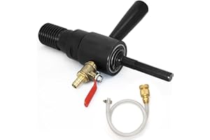DaduoRi 1 1/4"-7 Male Thread to 1/2" Hex Shank Core Drill Adapter - Water Injection Capable, Includes Solid Brass Hose Quick Connector - Compatible with 1 1/4"-7 Core Bits for Concrete Core Drilling