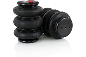 Elifecenter 2 Pcs Triple Bellow Air Suspension Bags 2600 lbs Airbags 1/2" NPT Single Port Universal Replacement（Three Mounting Holes in Bottom）