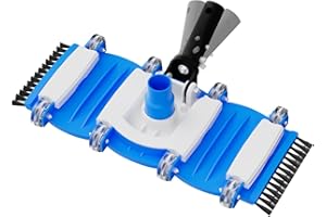 2025 TidyMister Pool Vacuum Head with Side Brushes and Wheels 16in Eazy-to-Use Vacuum Head with Swivel Handle and Hose Connect for 1-1/4in or 1-1/2in Hoses for Inground & Above Ground Pools