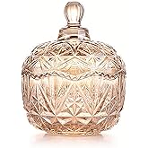 EWEIGEER Colorful Crystal Glass Candy Snack Barrel Storage Jar Embossed Luxury Cookie Buffet Canister With Lids Jewelry Box Jar Biscuit Containers