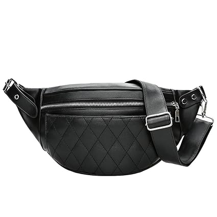 MKchung Men/Women Zipper Waist Satchel Crossbody Pack PU Leather Pouch Shoulder Bag