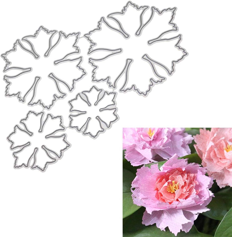 beautijiam 3D Effect Flower Metal Cutting Dies Stencil Template for DIY Scrapbook Album Paper Card Craft
