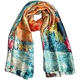 Acotavie Scarfs for Women Dressy Fashion Scarves Long Floral Pattern Scarf Lightweight Sunscreen Shawls