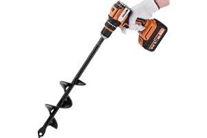 ERYTLLY Auger Drill Bit for Planting 1.6x9inch,Garden Auger Spiral Bulb Planter Tool for Umbrella Holes Post Hole Digger - Compatible with 3/8 inch Hex-Shank Drill