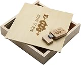 LXSINO 32GB USB 3.0 Maple Wood Flash Drive "Mr & Mrs" Gift Box Wedding Couple view 5