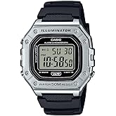 Casio W-218HM Series | Men's Digital Watch | (Black/Silver) | LED Illuminator | 7-Year Battery | Alarm | Chronograph | Auto Calendar | Digital Watch
