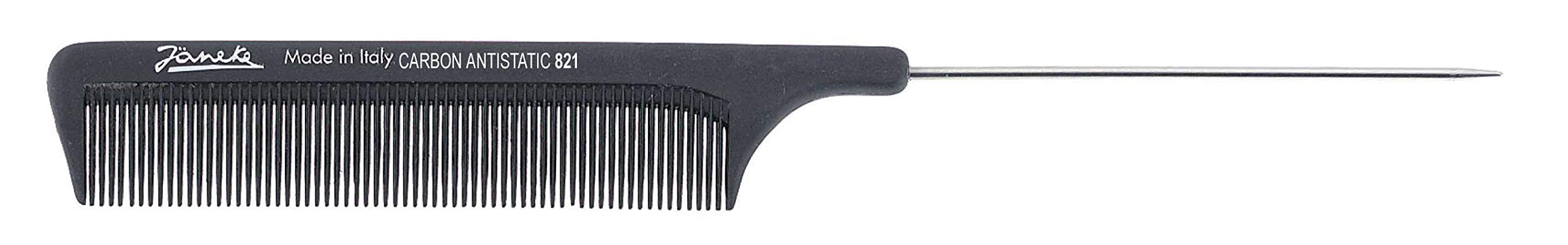 Jäneke Professional Needle Comb 55821 Carbon Comb Approx. 22 cm (Anti-Static) Hair Comb Even Teeth (821)