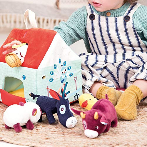 Lilliputiens - Mein erster Bauernhof - Lehrreiches Stoffspielzeug mit Tieren und Bauer - Fördert Motorik und Fantasie - Mit 8 Zubehörteilen und Tragegriff - Spielzeug zur Frühförderung - Ab 18 Monaten – Bild 5