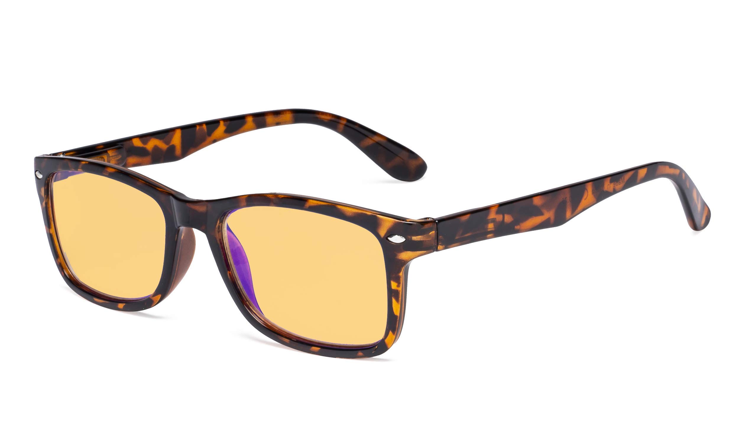 Eyekepper Blue Light Blocking Computer Glasses Women Men with Amber Tinted Filter Lens - Classic Eyeglasses - Tortoise