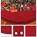 Aitsite Christmas Tree Skirt 48 Inch Rustic Knitted Xmas Tree Skirt for Christmas Decorations Indoor Outdoor (Red)