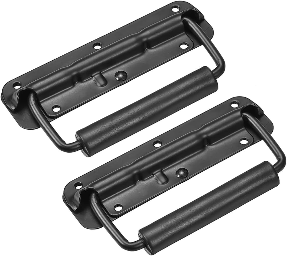ZHYUAN 2 x box handles, stainless steel handle, spring handle, 100 mm, folding box handle, replacement folding handles for boxes, tool boxes, doors, storage bins