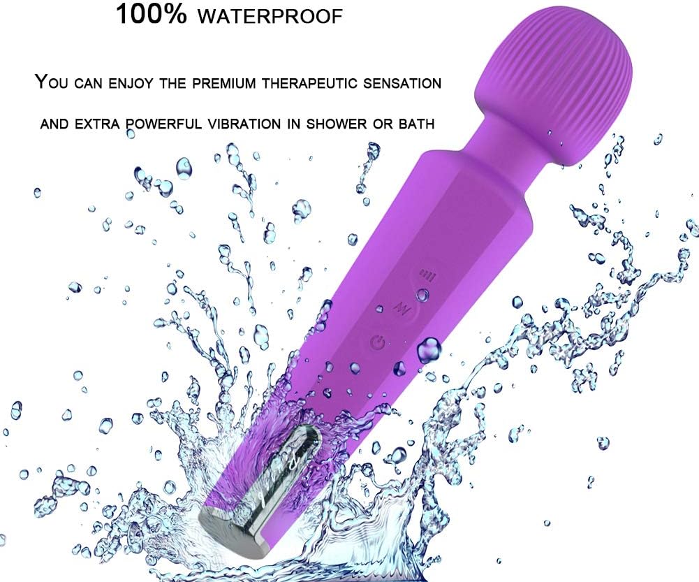 Electric Manual Massager Stick Large Edition Slience Powerful 20 Vibration Patterns 8 Muti Speeds,Massage Head Bending Possible Wand Magic Massagers Therapy for Vertebra ache and Lymph Repair: Health & Personal Care