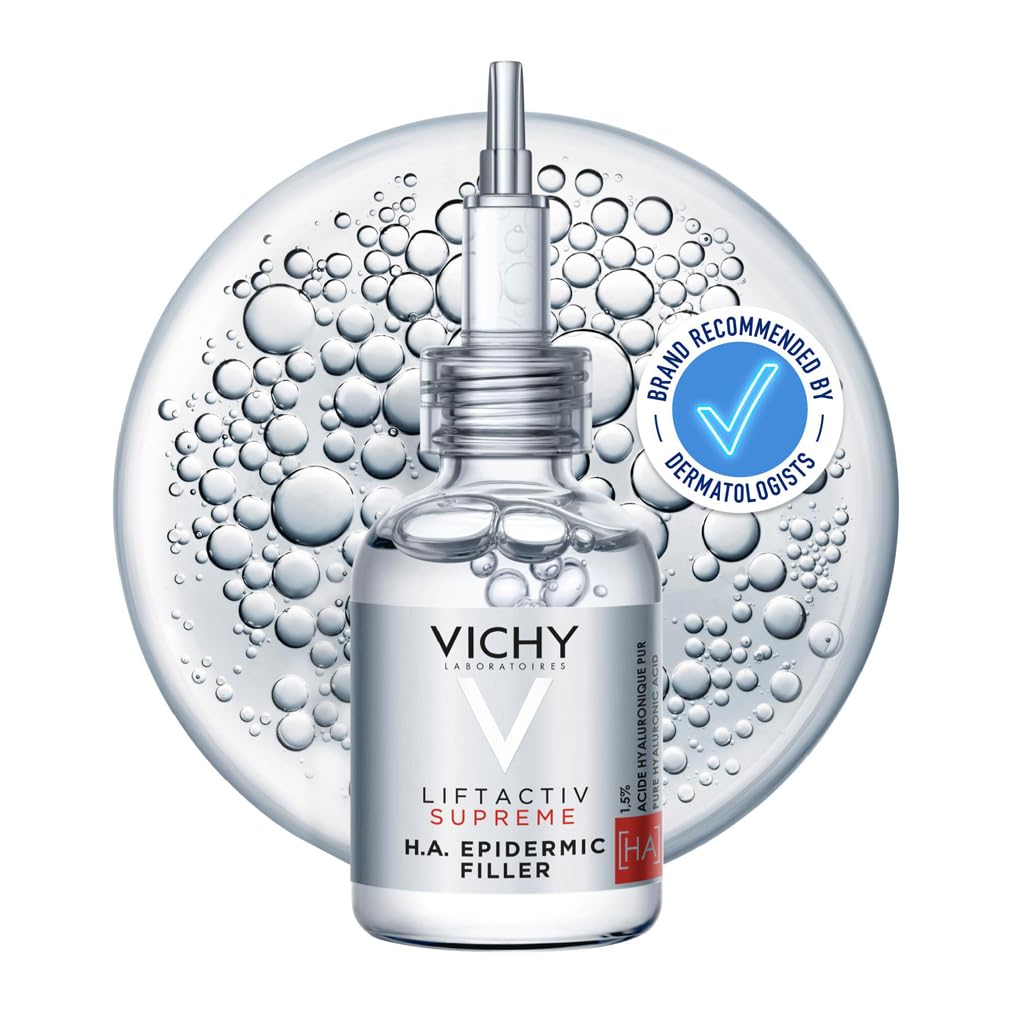 Vichy Liftactiv Hyaluronic Specialist H.A. Filler Serum, With 1.5% Pure Hyaluronic Acid, Vitamin CG & Peptides, For Wrinkles & Fine Lines, All Skin Types, 30ml