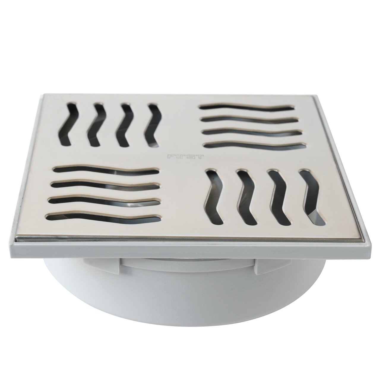 First Plast CHABSV1550IN Siphon lid Made of ABS with Stainless Steel Grid, Steel, 150 x 150 mm