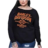 Harley-Davidson Women's Induct Crew-Neck Pullover Fleece Sweatshirt, Black