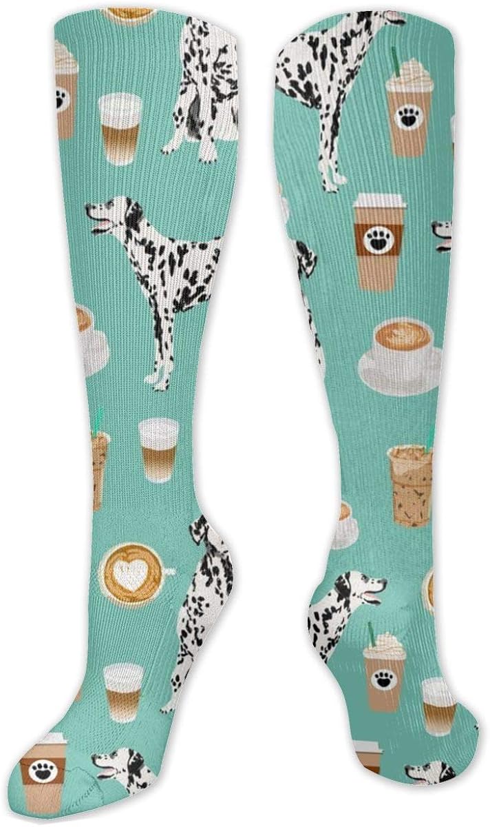 Dalmatians Cute Mint Coffee Best Dalmatian Dog Compression Socks,Crew