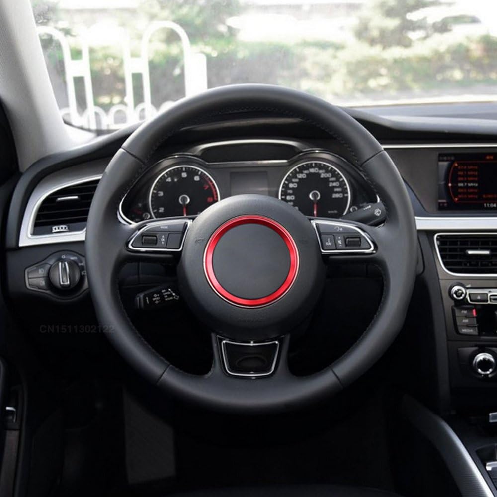 Isremi TM Excellent New 3D Steering Wheel Aluminium Alloy Sticker Case For Audi A1 A3 A4L A5 A6L A7 Q3 Q5 S3 S5 S7 TT Car Styling