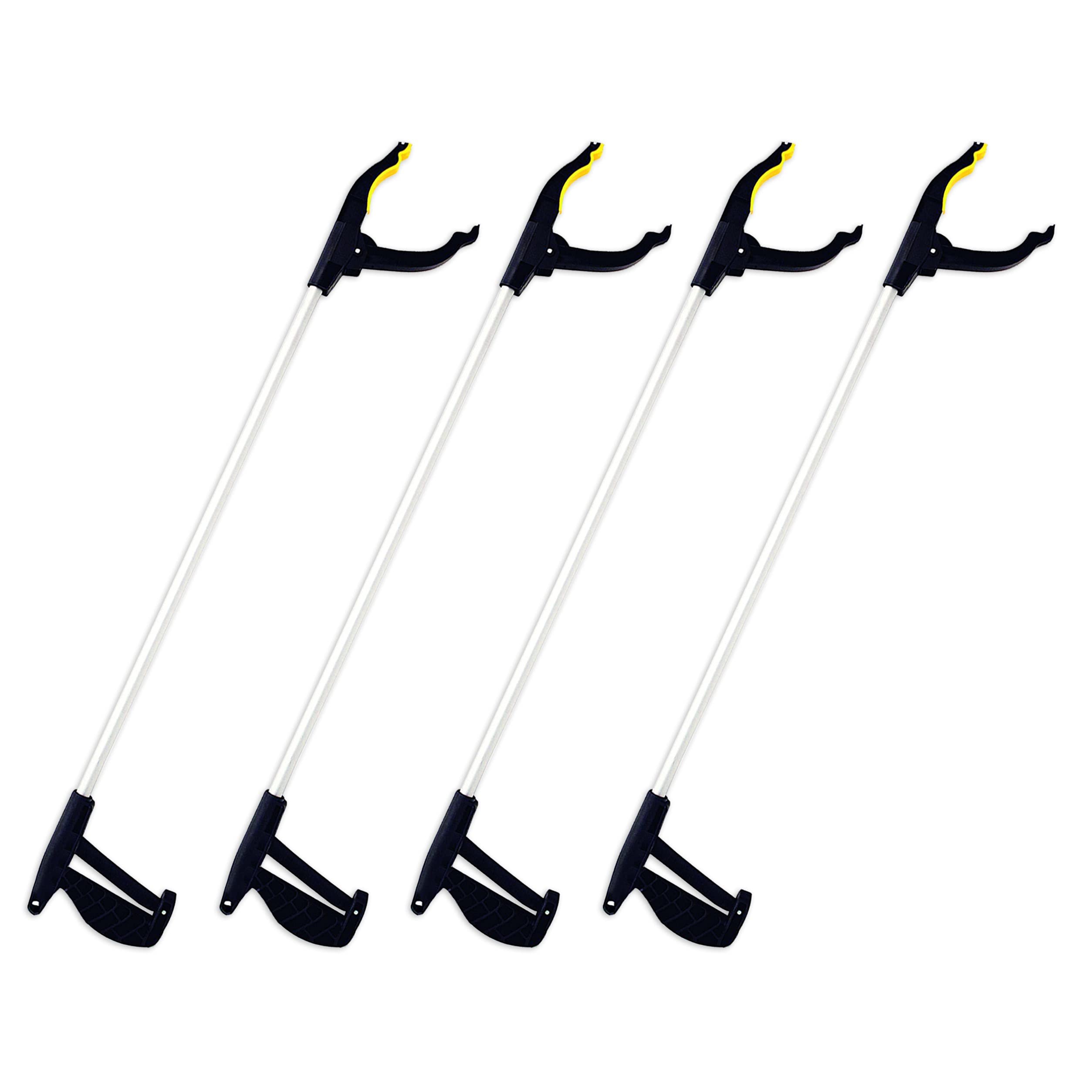 ZYBUX 4-Pack Litter Pickers with Magnetic Tips – 75cm/29.5" Pick Up Reacher Leaf Grabber Stick – Helping Hands for Adults, Elderly, Disabled – Rubbish Picker Claw Grabber Garden Tools for Gardening