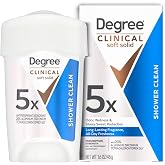Degree Clinical Antiperspirant Deodorant Soft Solid, Shower Clean, 1.7 oz | For busy days and workouts, provides 96-hour protection across 5 types of sweat.