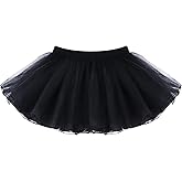 Deesorxin Girls Tutu Skirt Ballet Wrap Skirt 4 Layered Dance Skirt Tulle Skirts for Girls Princess Party Costume