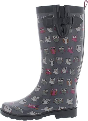 owl rain boots womens