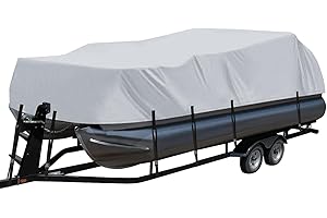 I COVER iCOVER Trailerable Pontoon Boat Cover, Fits 17 to 28ft Long & Beam Width up to 102in Pontoon Boat with Storage Bag