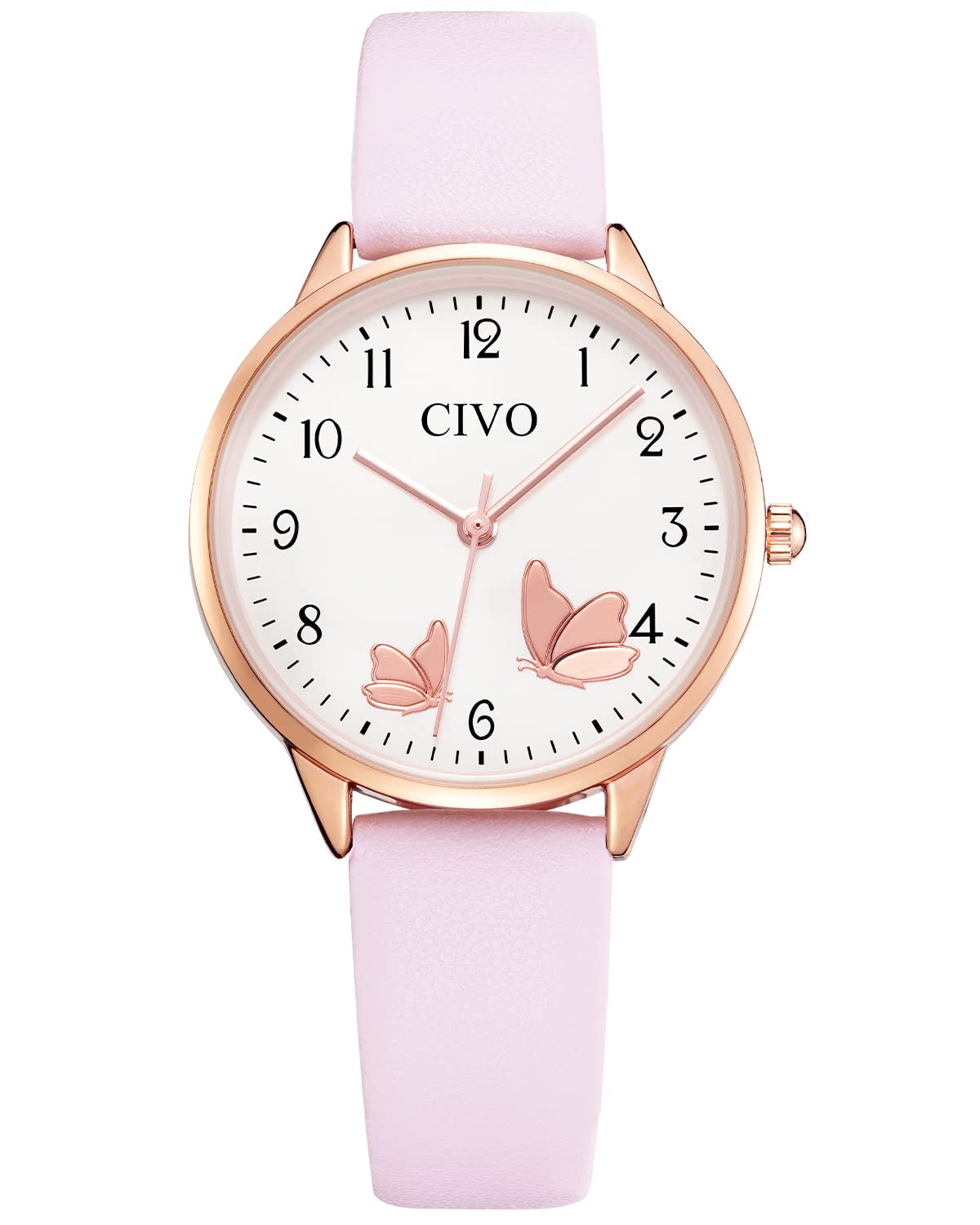 Photo 1 of CIVO Womens Watch, Womens Wrist Watches Waterproof Analog Quartz Watch Leather Strap Fashion Simple Elegant Dress Ladies Watches for Women Pink