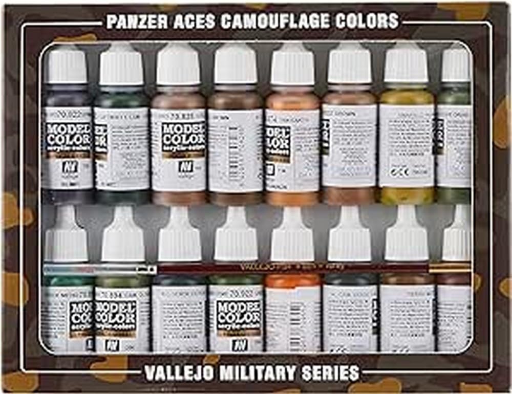 Vallejo Model Color Set, Acrylic Paints for Miniatures and Figures, 18 ml, Self-Leveling, BSL System, Matte Finish, Multicolor