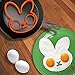 2 Pack Raytyestore Food Grade Silicone Fried Egg Shaper Lovely Purple Owl Shape and Cute Orange Rabbit Shape Egg Ring Pancake Molds