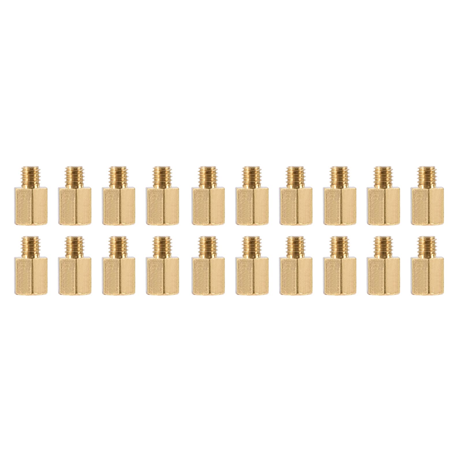 YOKIVE 20 Pcs M3 Standoff Screws, Brass Hex PCB Standoffs, Keep Height Consistent, Great for Motherboard (Gold Tone, 6mm+3mm)