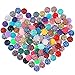 PP OPOUNT 150 Pieces Mix Shinny Color 12mm Round Flat Back Resin Cabochon Cameo Faux Druzy Cabochons for Jewelry Making, DIY Craft