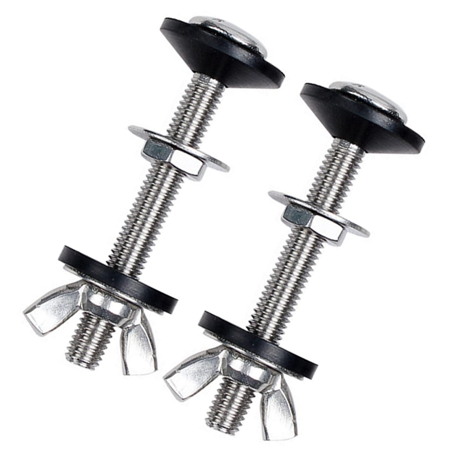 WVRLY 2Pcs Toilet Cistern Fixing Kit, Stainless Steel Cistern Bolts, Butterfly Nut, M6 Size, 16 Pieces, Toilet Repair and Maintenance