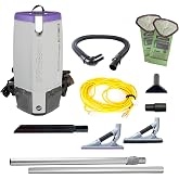 ProTeam Super Coach Pro 10 Commercial Backpack Vacuum with ProBlade Hard Surface and Carpet Tool Kit, 10 Quart, Corded, 107538