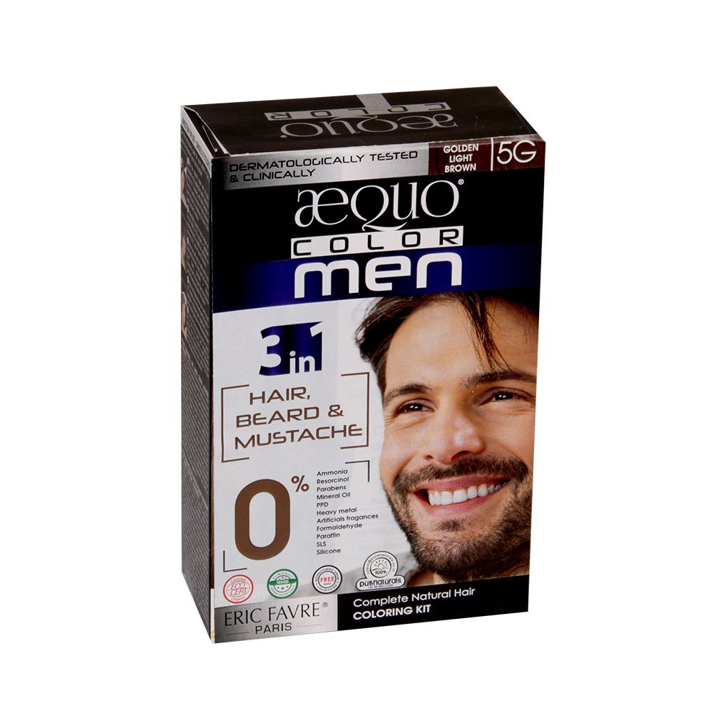 Buy Aequo Color Men 5g Golden Light Brown Organic Hair Colour Kit
