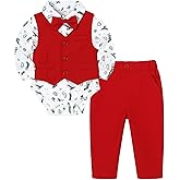 Juivesia Baby Boy Clothes Suits Infant Gentleman Wedding Outfit Formal Dress Shirt Vest Bowtie Pants 4Pcs Baby Suit Sets