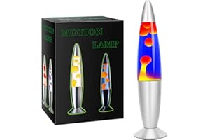 Mdismart 16inches Magma Lamp Purple and Orange for Kids and Adults- Big Motion Night Lights with Purple Blue Liquid Orange Wax, Gifts for Teens Boys Girls