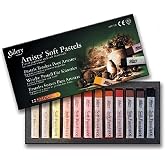 Mungyo Gallery Soft Pastel Squares Cardboard Box Set of 12 - Earth Tones