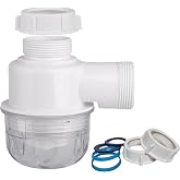 1-1/2 Inch Clear Bottle Trap, P-Trap Replacement For Kitchen And Bathroom | Water Seal, Tool-Free Cleaning, 212&deg;F Heat Resistant, Silicone Gasket, Male/Female