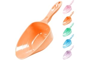 FURMYLOVE Melamine Pet Food Measuring Scoop, 1 Cup 1/2 Cup 1/4 Cup with Clear Measurement Lines for Dog, Cat, Bird, and Rabbit, Durable, Ergonomic Handle, Dishwasher safe-Orange