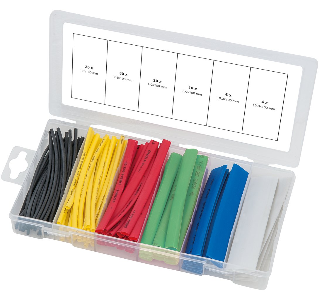 KS Tools 970.0540 Shrink-On Tubes Assorment, Coloured, 110 pcs