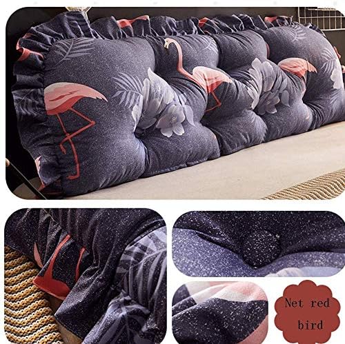 Korean Version Of The Pillow Bed Head Back Soft Bag Removable And Washable Lumbar Cushion Sofa Long Pillow Home Bedroom Bed Back Buckle Design Filling Bottom Zipper Removable And Washable