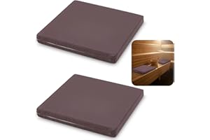 AceOrbit 2 Pack Sauna Seat Cushions, Waterproof High Resilience Seat Pad for Infrared Sauna, Shower Chair & Spa, Heat Mat Accessories 15.7 Inch(Brown,2" Thick,Square)