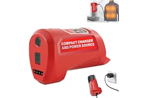 M12 USB Power Source Battery Charger & Adapter for Milwaukee M12 12V Battery, Type-C Input Charging, with 2.1A USB Port & DC 