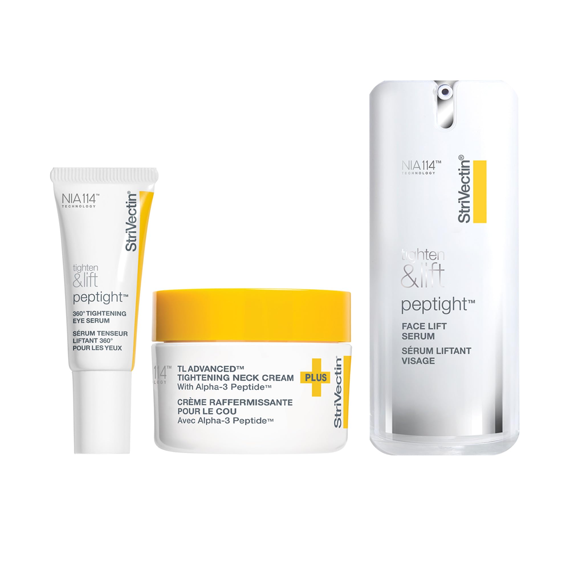 StriVectin Tighten and Lift Anti-Aging Trio Kit, 3 piece Peptide Kit for Face, Eyes and Neck, to help visibly reduce the look of Wrinkles and Fine Lines, 3-Piece Set