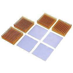 BNTECHGO 4 Pcs 40mm x 40mm x 11mm Golden Aluminum